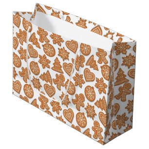 Gingerbread Man Cookies Cute Christmas Large Gift Bag