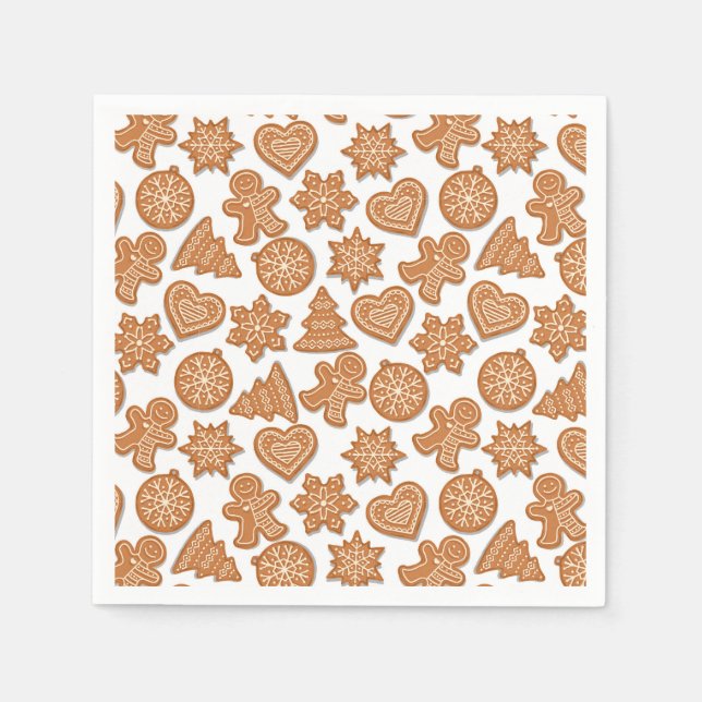 Gingerbread Man Cookies Cute Christmas Napkin (Front)