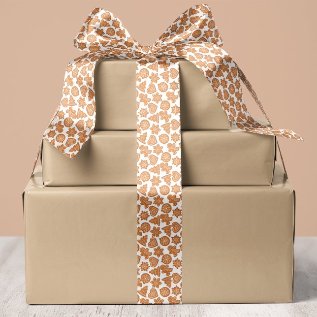 Gingerbread Man Cookies Cute Christmas Satin Ribbon (Creator Uploaded)