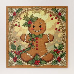 Gingerbread Man Cookies Festive Christmas Jigsaw Puzzle
