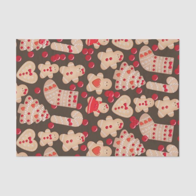 Gingerbread Man Cookies Holiday Cookies Fun Party Tissue Paper (Front)