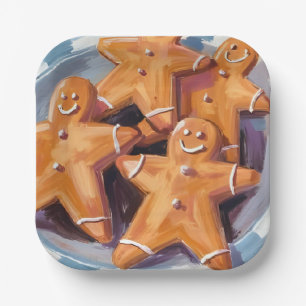 Gingerbread Man Cookies   Merry Christmas Paper Plate