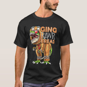 Gingerbread Man Costume Dinosaur Christmas Cookie T-Shirt
