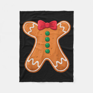 Gingerbread Man Costume Funny For Halloween Christ Fleece Blanket