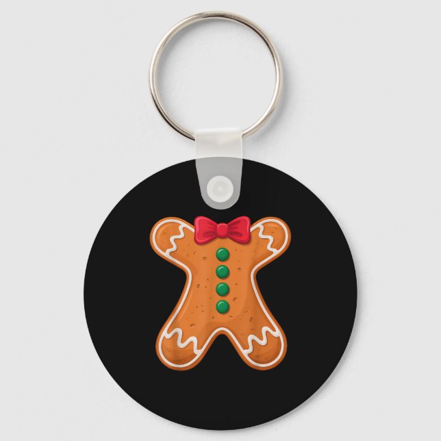 Gingerbread Man Costume Funny For Halloween Christ Keychain (Front)