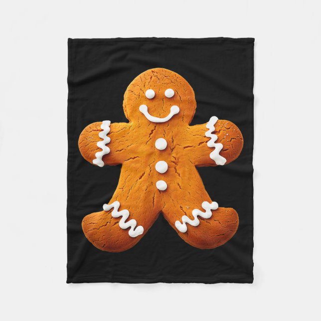 Gingerbread Man Costume Funny Halloween Christmas  Fleece Blanket (Front)