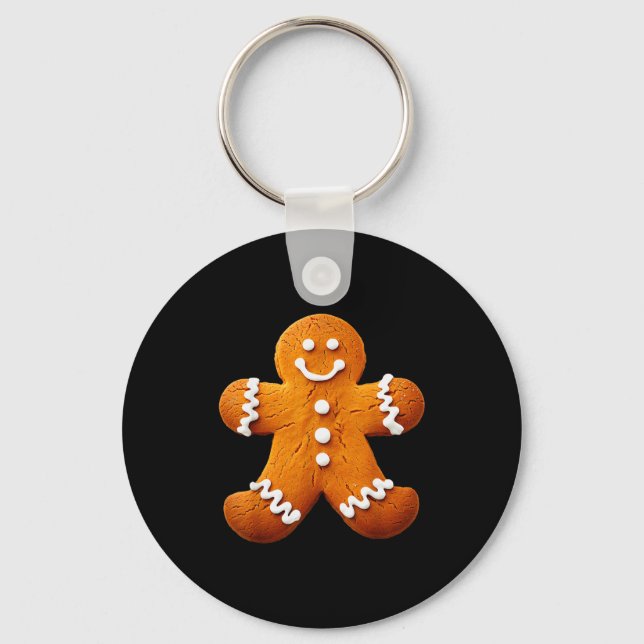Gingerbread Man Costume Funny Halloween Christmas  Keychain (Front)