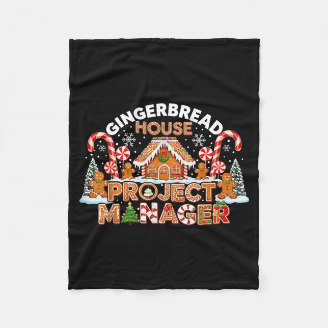 Gingerbread Man Costume, Gingerbread House Project Fleece Blanket (Front)