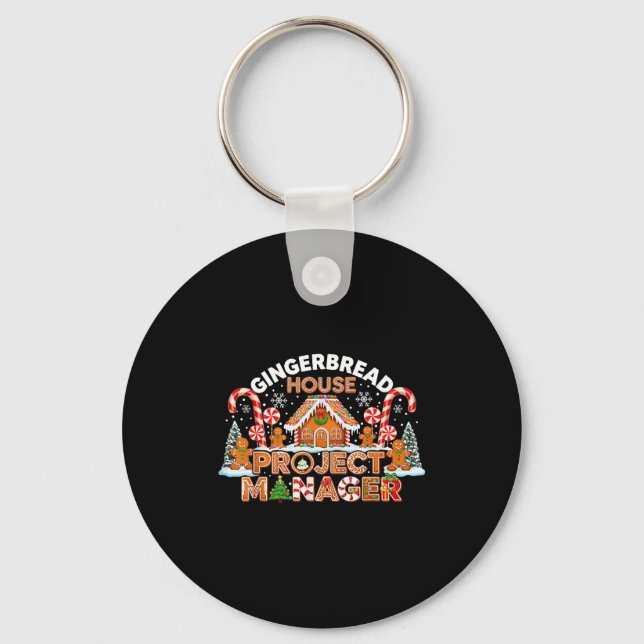 Gingerbread Man Costume, Gingerbread House Project Keychain (Front)