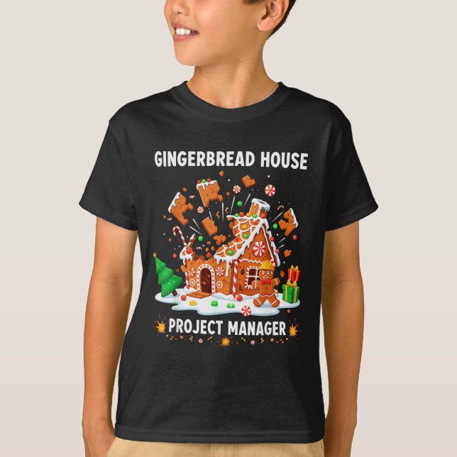 Gingerbread Man Costume, Gingerbread House Project T-Shirt (Front)
