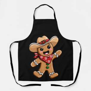 Gingerbread Man Cowboy Hat Bandana Christmas Xmas Apron