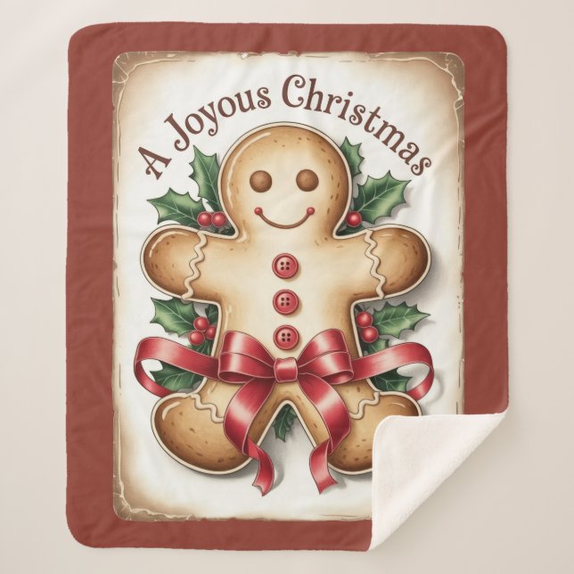 Gingerbread Man – Cozy Holiday Throw Gift (Front)