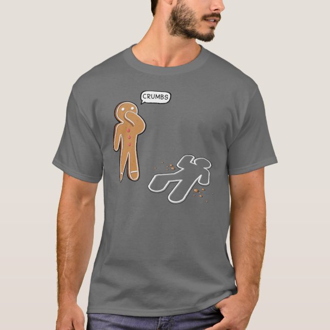 Gingerbread man  'CRUMBS' Funny T-shirt (Front)