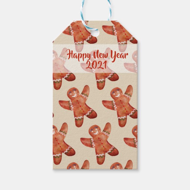 Gingerbread Man  Custom Gift Tag (Front)