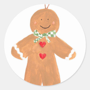 Gingerbread man Cute Christmas food cookies  Classic Round Sticker