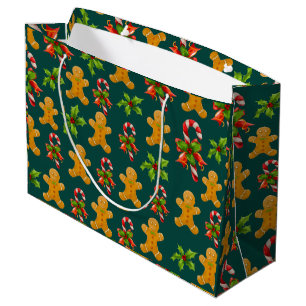 Gingerbread Man Design  Large Gift Bag