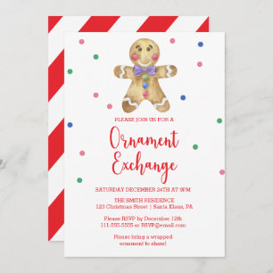 Gingerbread man - Exchange Party Invitation