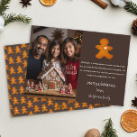 Gingerbread Man Festive Minimal 1 Photo Christmas Holiday Card<br><div class="desc">This simple,  classic hand drawn gingerbread man photo holiday card in a brown colour way is a sweet way to send your Christmas holiday greetings.</div>
