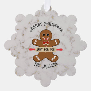 Gingerbread Man Food Gift Paper Ornament Gift Tag Card