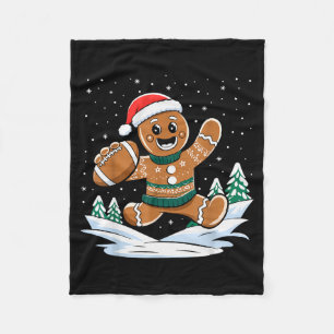 Gingerbread Man Football Ugly Christmas Pajamas Co Fleece Blanket