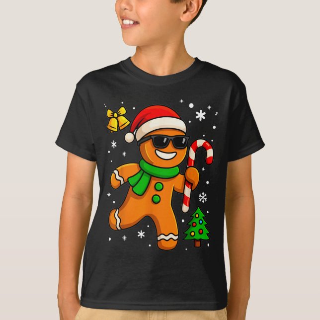 Gingerbread Man Funny Christmas Cookie Costume Bak T-Shirt (Front)