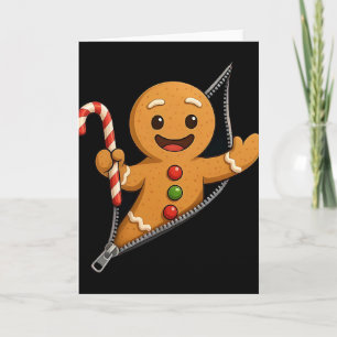 Gingerbread Man Funny Christmas Cookie King Cute G Card
