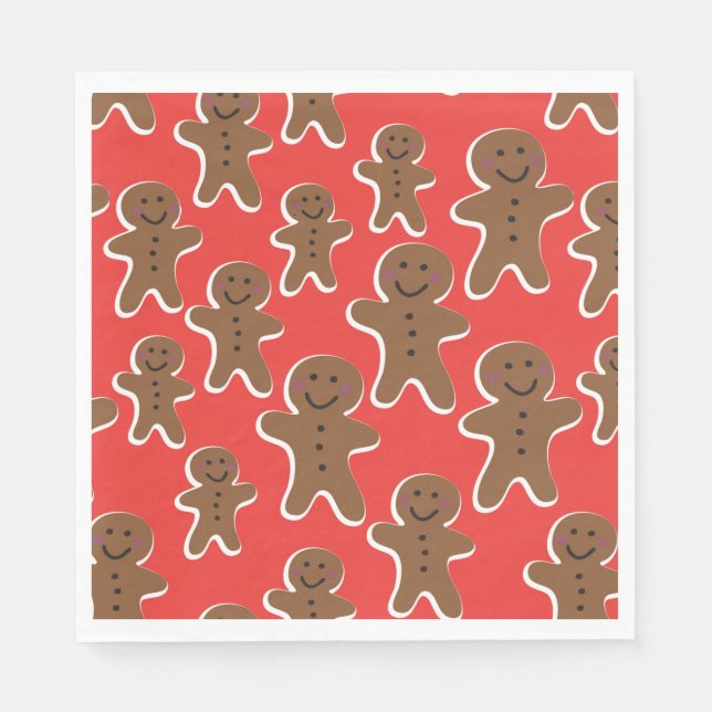 GINGERBREAD MAN GATHERING PAPER NAPKINS (Front)
