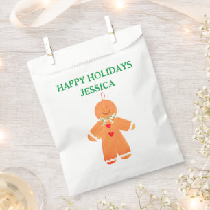 Gingerbread man gift Christmas party Cute Xmas Favour Bag