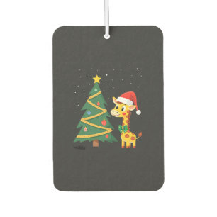 Gingerbread Man Giraffe Santa Hat Christmas Tree T Air Freshener