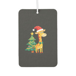 Gingerbread Man Giraffe Santa Hat Christmas Tree T Air Freshener