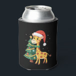 Gingerbread Man Giraffe Santa Hat Christmas Tree T Can Cooler<br><div class="desc">Gingerbread Man Giraffe Santa Hat Christmas Tree T-Shirt (3)</div>