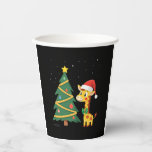 Gingerbread Man Giraffe Santa Hat Christmas Tree T Paper Cups<br><div class="desc">Gingerbread Man Giraffe Santa Hat Christmas Tree T-Shirt</div>