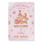 Gingerbread Man Girl Pink Christmas Baby Shower