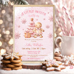 Gingerbread Man Girl Pink Christmas Baby Shower Invitation<br><div class="desc">A little sweetie is on the way! Christmas girl baby shower invitation with an adorable gingerbread man girl,  Christmas tree,  gift and snowflakes all in light pink and beige. Easily personalize all the text.
 - Kate Eden Art</div>