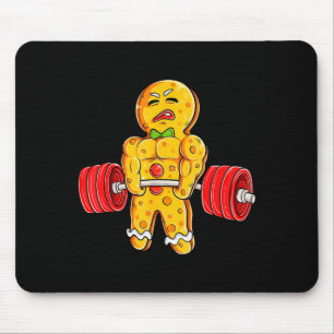 Gingerbread Man Gym Bodybuilding Weightlifting Chr Mouse Pad