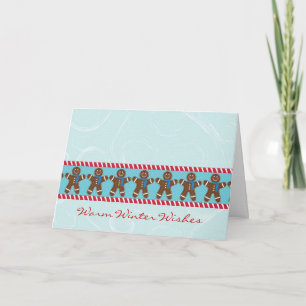 Gingerbread Man Happy Holidays Winter Holiday Card