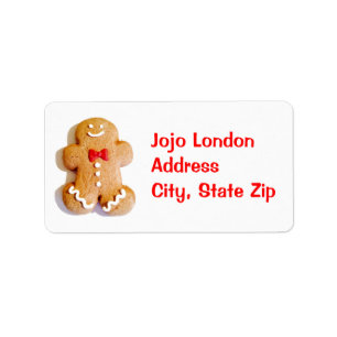 Gingerbread Man Holiday Christmas Cookies Label