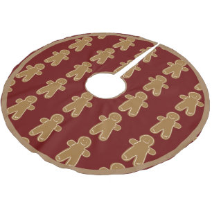 Gingerbread Man Holiday Christmas Festive Cute Brushed Polyester Tree Skirt