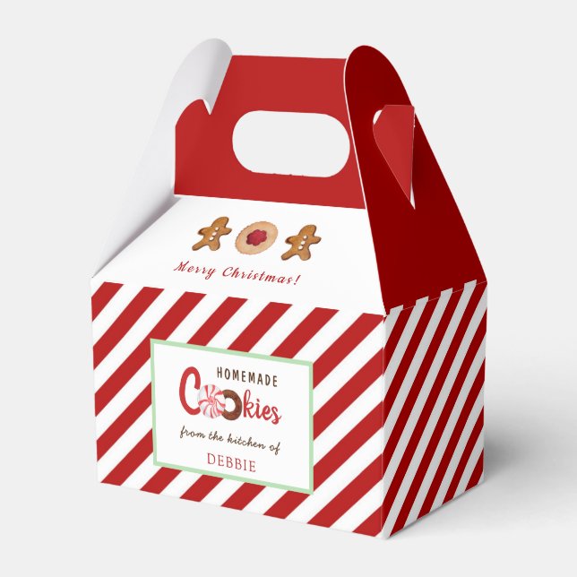 Gingerbread man Holiday Cookie Favour Box (Front Side)