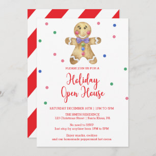 Gingerbread man - Holiday Open House Invitation