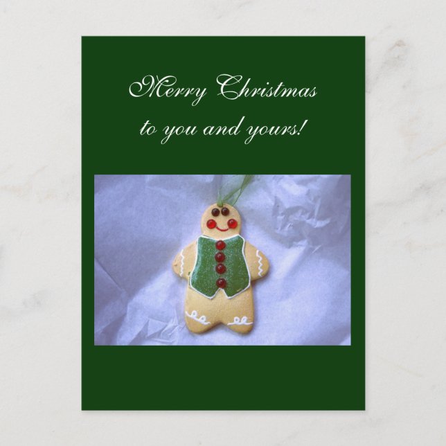 Gingerbread Man Holiday Postcard (Front)
