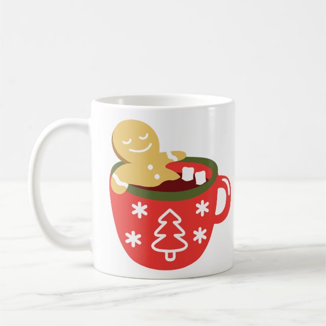 Gingerbread Man Hot Chocolate Jacuzzi  Coffee Mug (Left)