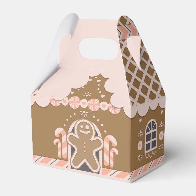 Gingerbread man house DIY Favor Box (Front Side)