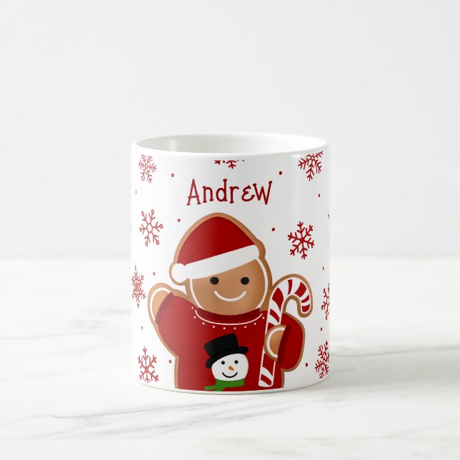 Gingerbread Man in a Sweater Christmas Coffee Mug (Center)