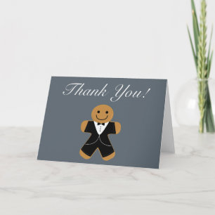 Gingerbread Man in Tuxedo thank you Card