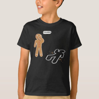Gingerbread man Ironic Crime scene 'CRUMBS' T-Shirt