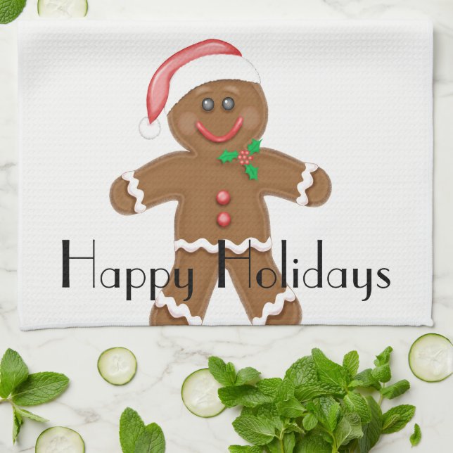 Gingerbread Man Kitchen Towel (Folded)