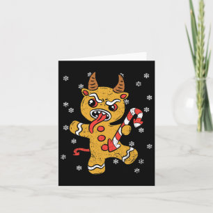 Gingerbread Man Krampus Christmas Pajama X-mas Can Card