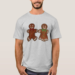 Gingerbread Man Lady Christmas Cookie Couple T-Shirt