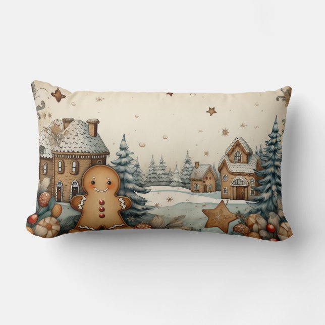 Gingerbread Man  Lumbar Pillow (Front)